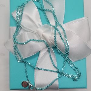 Tiffany & Co 30" Blue 1.7mm Enamel Necklace Chain NEW